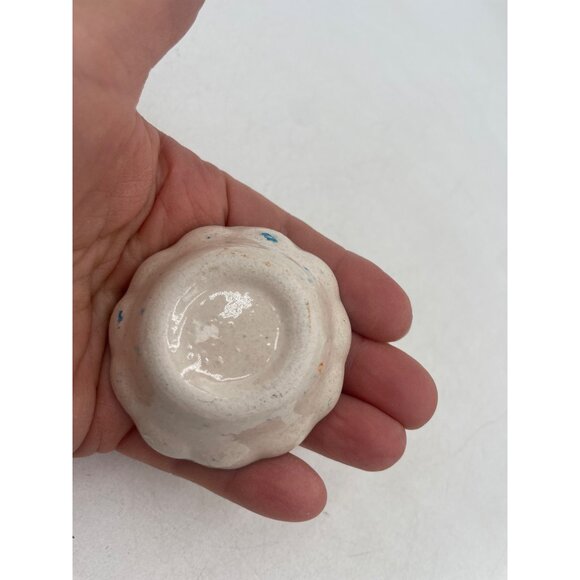 Handcrafted Vintage Ceramic Trinket Dishes Floral Design Scalloped Edge 2.25x1" - Picture 5 of 8